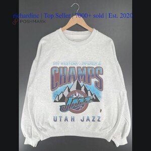 Utah Jazz Jazz 1997 Sport Basketball Sweatshirt shirt grey richardinc